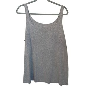 Eileen Fisher Woman 3X Gray Organic Cotton Scoop Neck Tank Top Sleeveless Basic